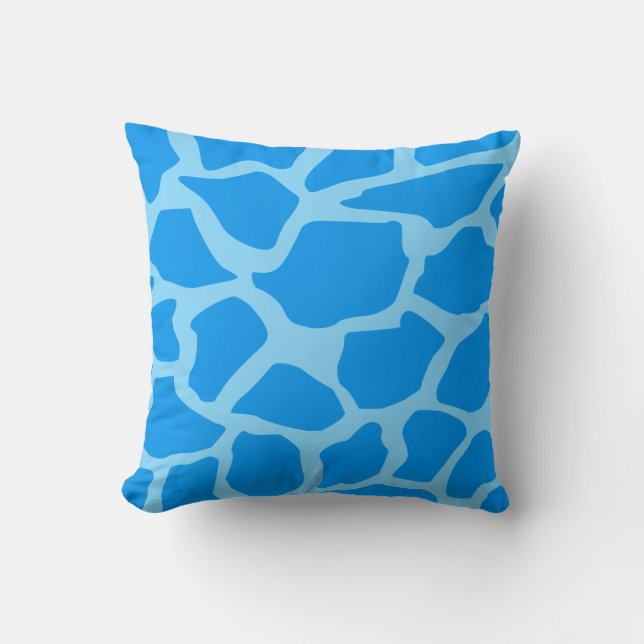Coussin Motif Girafe Bleu (Recto)