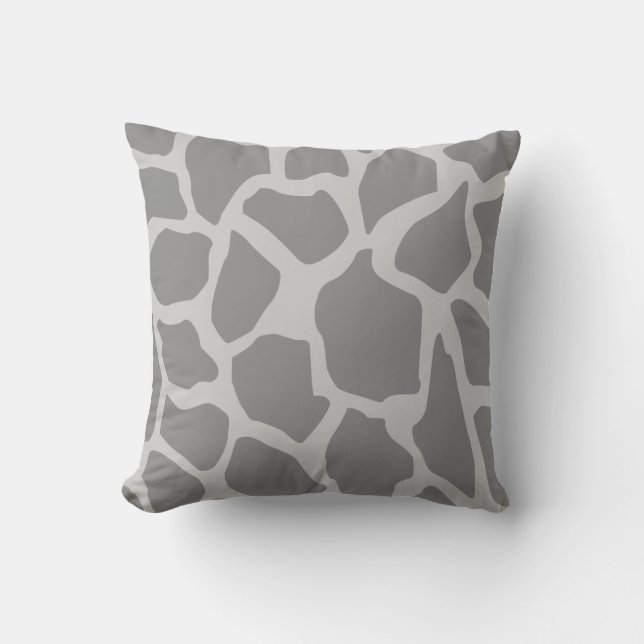 Coussin Motif Girafe Gris (Recto)
