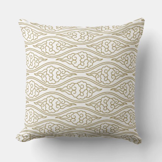 Coussin Motif Gold Chinese Nuages (Recto)