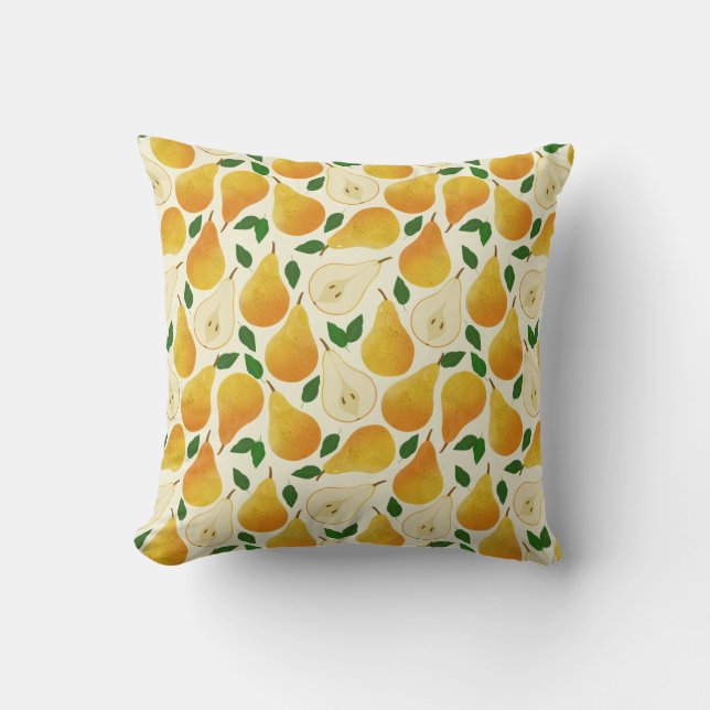 Coussin Motif Golden Pears (Recto)