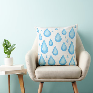 coussin motif goutte de pluie