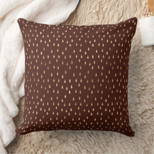 Coussin Motif goutte de pluie en feuille d'or
