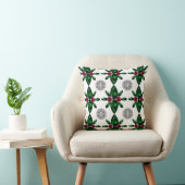 Coussin Motif Green & Red Gemstone (Chaise)