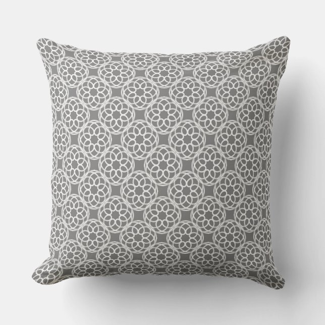Coussin Motif gris blanc géométrique (Recto)