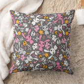 Coussin motif gris de kawaii (Couverture)