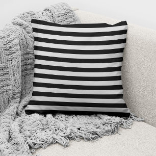 Coussin Motif Gris Et Noir Gras Élégant