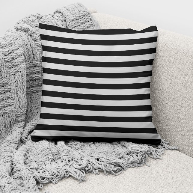 Coussin Motif Gris Et Noir Gras Élégant (Créateur téléchargé)