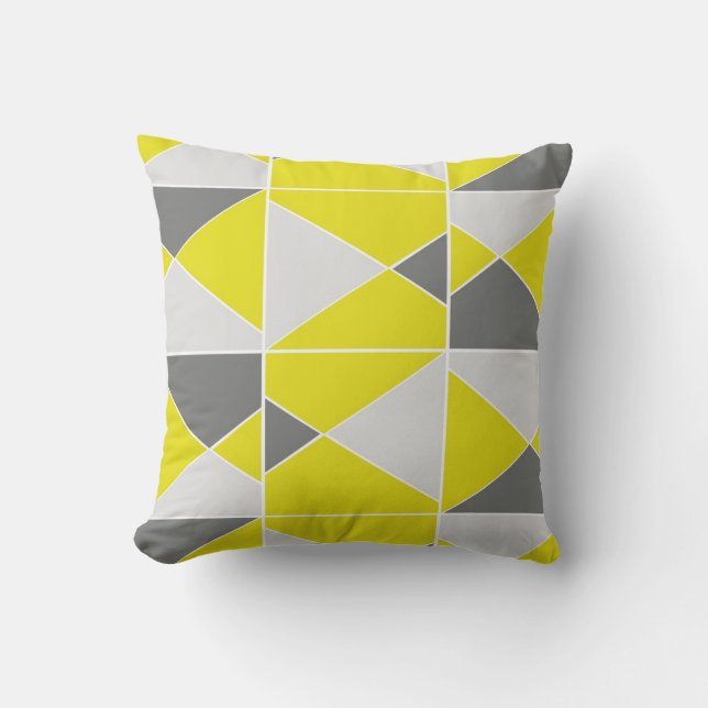 Coussin Motif gris jaune (Recto)