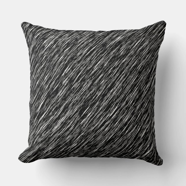 Coussin Motif Grunge Noir et Blanc (Recto)