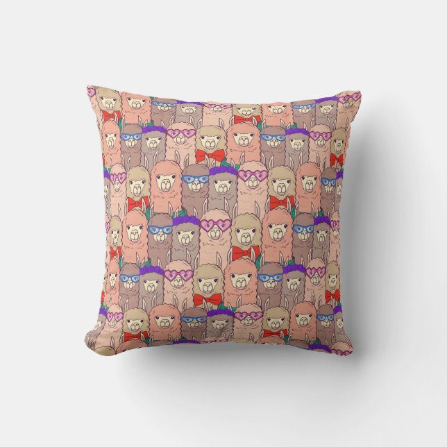 Coussin Motif habillé à la mode de lama (Recto)