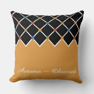 Coussin Motif Harlequin Or Automne