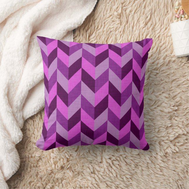 Coussin Motif Herringbone en violet (Couverture)