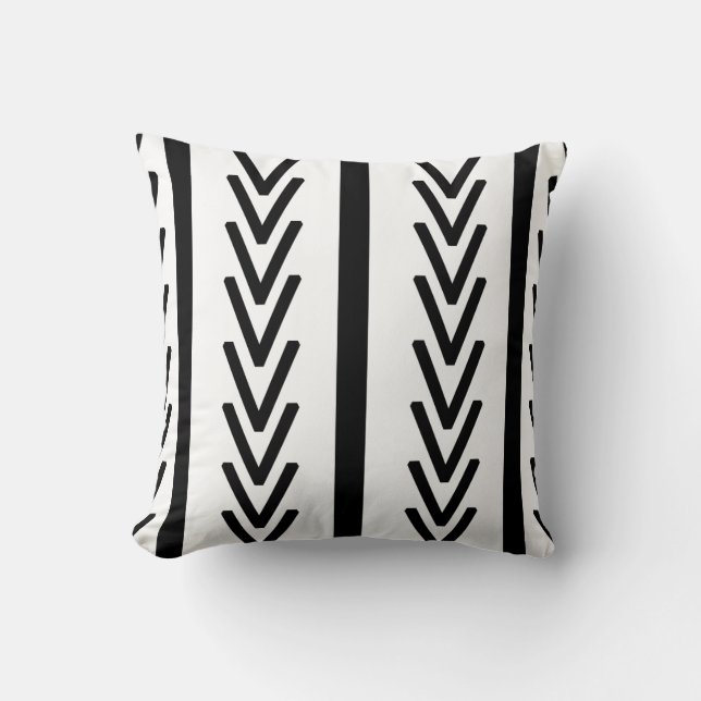 COUSSIN MOTIF HERRINGBONE NOIR ET BLANC (Recto)