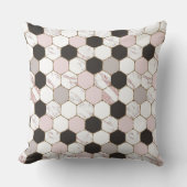 Coussin Motif hexagonal en marbre géométrique moderne (Recto)