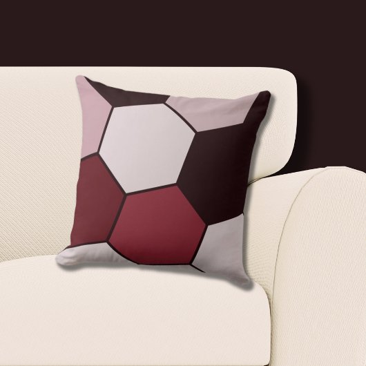 Coussin Motif hexagonal rose et noir