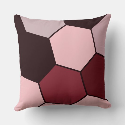 Coussin Motif hexagonal rose et noir (Verso)