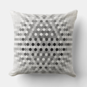 Coussin Motif Hexagons gris