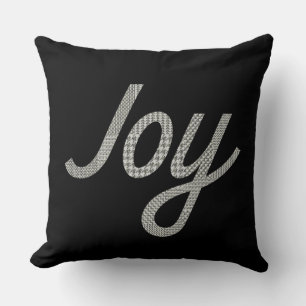 Coussin Motif Houndstooth Cool Joy sur fond noir