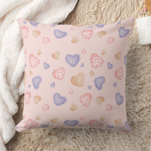 Coussin Motif illustré de cœurs sucrés