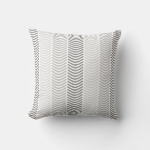 Coussin Motif/Impression Chevron Gris