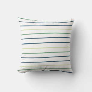 Coussin Motif/Impression rayures bleues et vertes