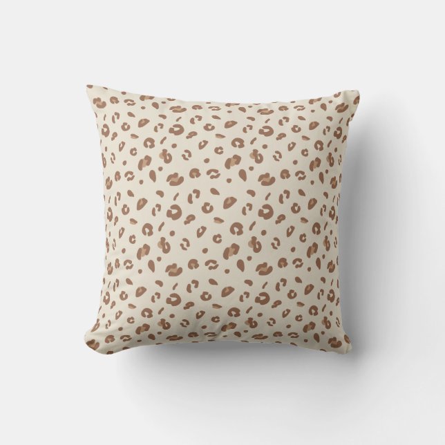 Coussin Motif imprimé léopard abstrait neutre | Moderne An (Recto)