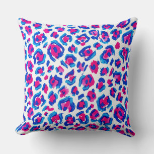Coussin Motif imprimé léopard néon