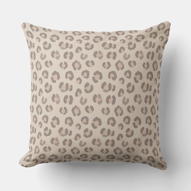 Coussin Motif imprimé léopard neutre (Recto)