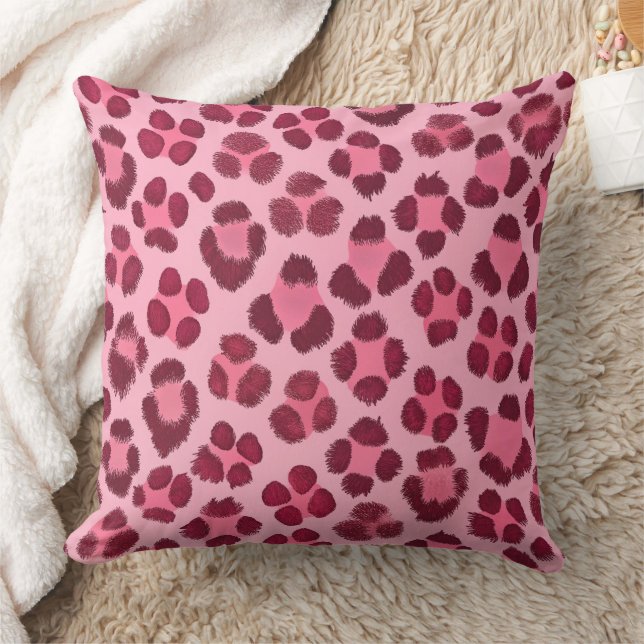 Coussin Motif imprimé léopard rose (Couverture)