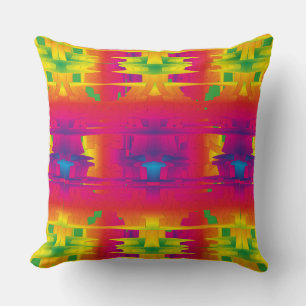 Coussin Motif indien de couleur vibrante festive