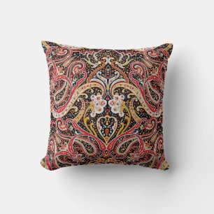 Coussin motif indien traditionnel paisley