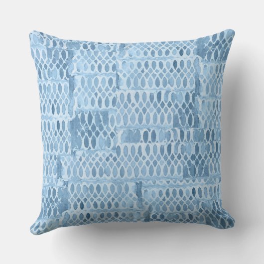 Coussin Motif Inspiré de Dentelle Bleue (Verso)