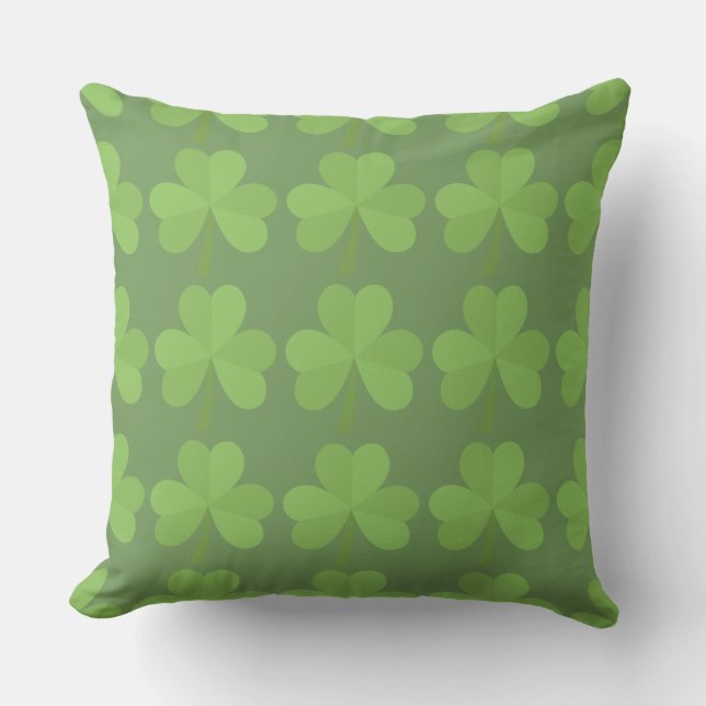 Coussin Motif irlandais de vert de trèfles de shamrock de (Recto)