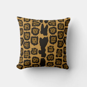 Coussin Motif Jaguar en couleurs naturelles