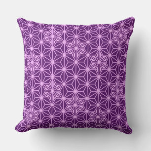 Coussin Motif japonais Asanoha - pourpre améthyste