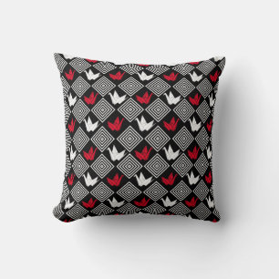 Coussin Motif japonais de grues d'origami (Orizuru)