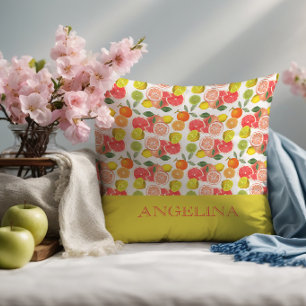 Coussin Motif jaune citron citrus