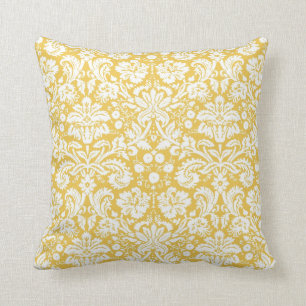 Coussin Motif jaune de damassé