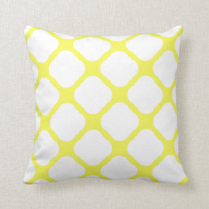 Coussin Motif jaune et blanc d'art déco