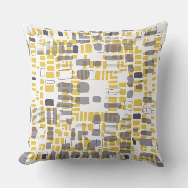 Coussin Motif jaune et gris de tache (Recto)