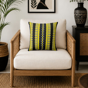 Coussin Motif jaune et noir