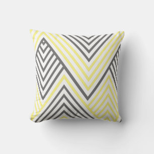 Coussin Motif Jaune Gris Moderne