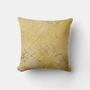 Coussin Motif jaune moutarde doré, Moderne, Luxe