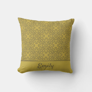 Coussin Motif jaune moutarde personnalisé