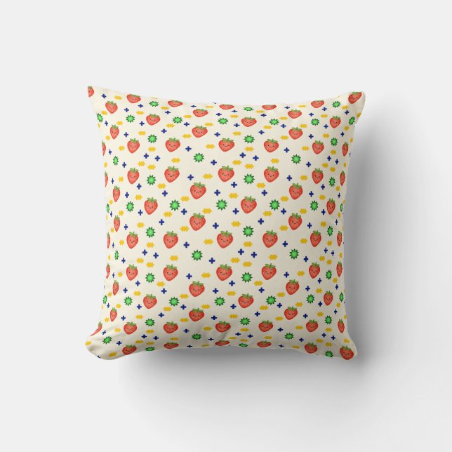 Coussin Motif joli de fraise (Recto)