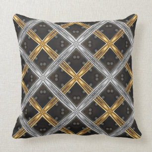 Coussin Motif Laced Gold et Silver