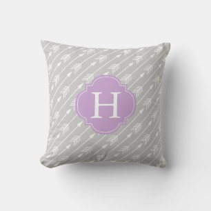 Coussin Motif Lavender Monogramme Flèches