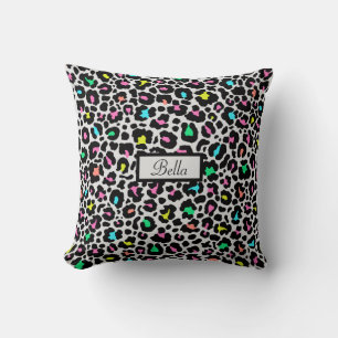 Coussin Motif léopard coloré