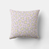 Coussin Motif Léopard Gris Pastel Rose Jaune (Verso)