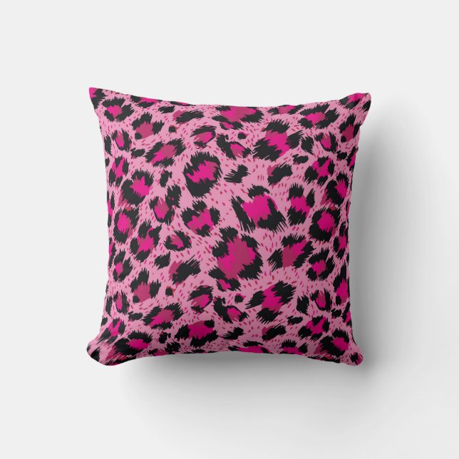 Coussin Motif léopard rose luxueux sans charme. (Recto)